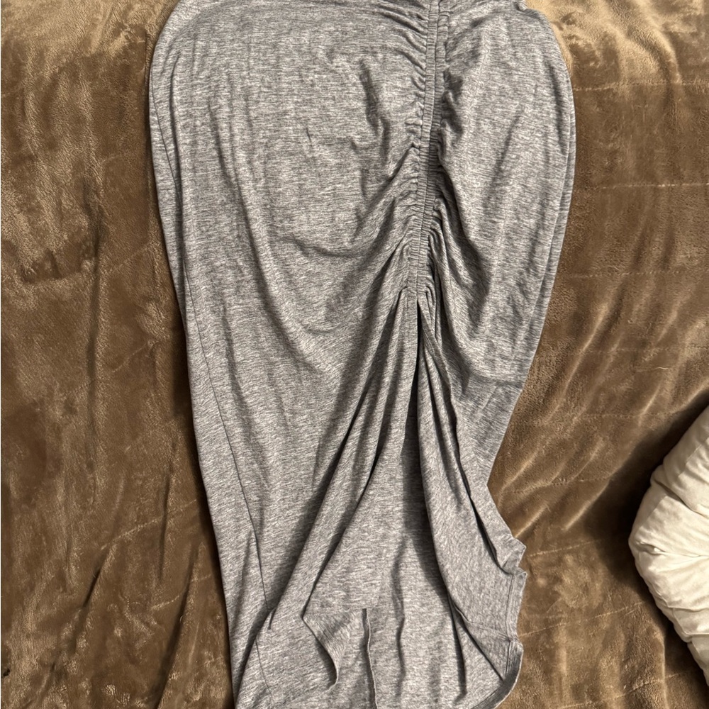Streetwear Society Heather Gray Ruched Pencil Skirt
